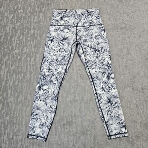 Lululemon Womens Train Times 7/8 Light Garden Floral Legging‎ Pants size 8